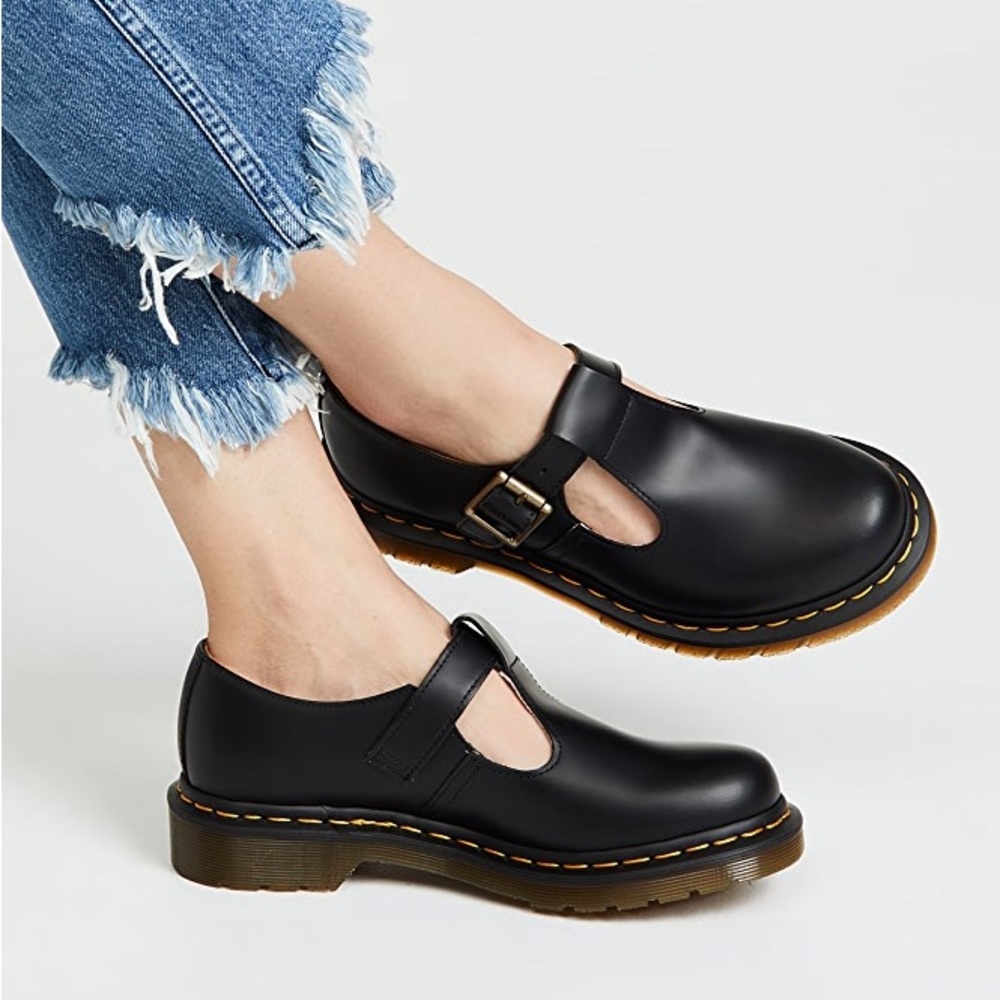 Dr. Martens Polley Smooth Leather T Strap Mary Janes US 6 Womens